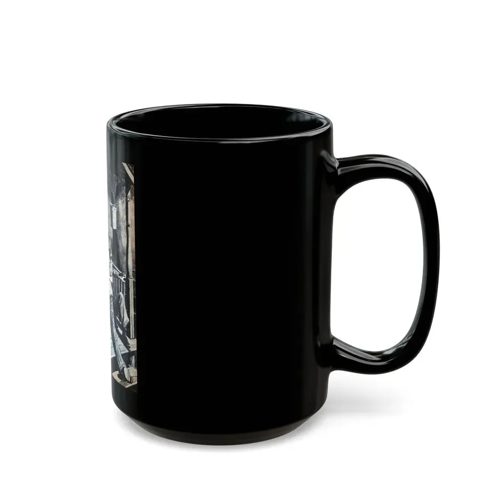 Bennie Brought a Gun, Bluebook for Men, January 1956 - Black Coffee Mug - Go Mug Yourself