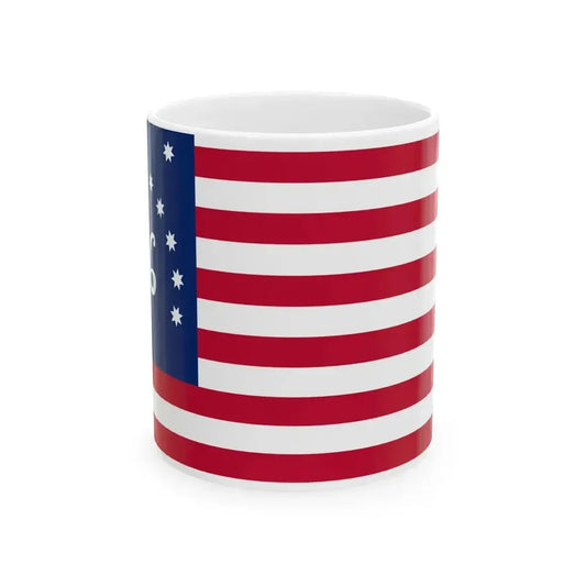 Bennington Flag (United States) White Coffee Mug 11oz - Go Mug Yourself
