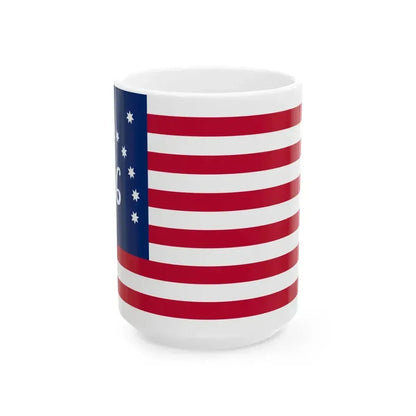 Bennington Flag (United States) White Coffee Mug 15oz - Go Mug Yourself