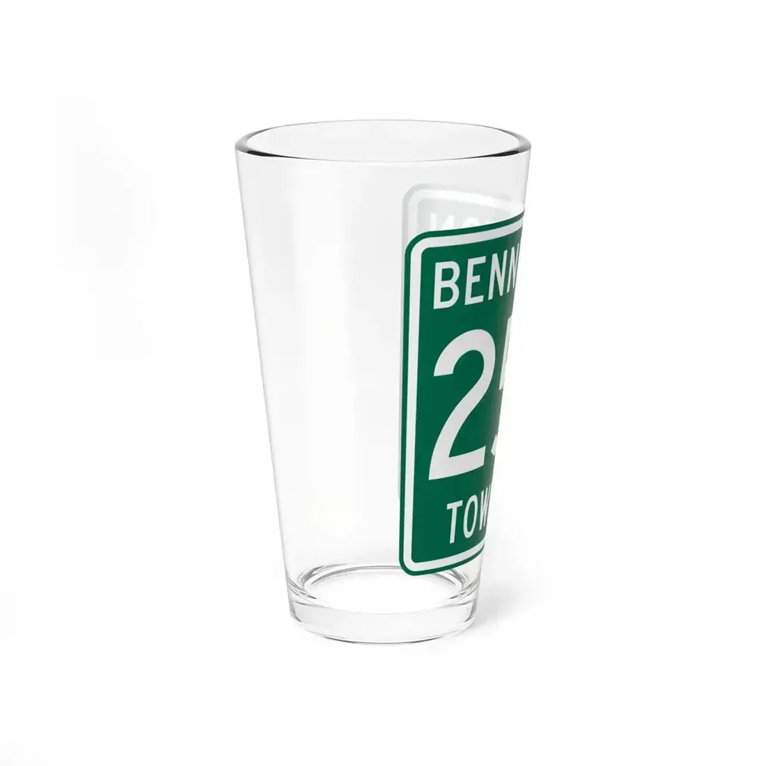 Bennington Township Route 256 Morrow County Ohio (Ohio) (Road Sign) Pint Glass 16oz - Go Mug Yourself