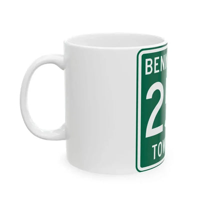 Bennington Township Route 256 Morrow County Ohio (Ohio) (Road Sign) White Coffee Mug - Go Mug Yourself