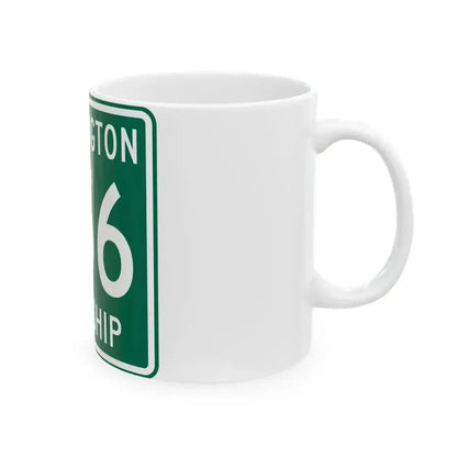 Bennington Township Route 256 Morrow County Ohio (Ohio) (Road Sign) White Coffee Mug - Go Mug Yourself