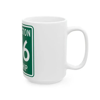 Bennington Township Route 256 Morrow County Ohio (Ohio) (Road Sign) White Coffee Mug - Go Mug Yourself