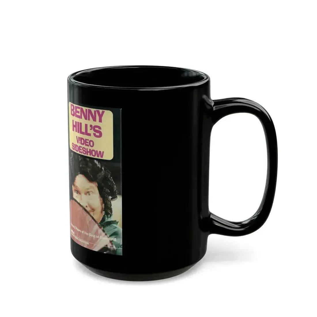 BENNY HILLS VIDEO SIDESHOW (VHS COVER) - Black Coffee Mug - Go Mug Yourself