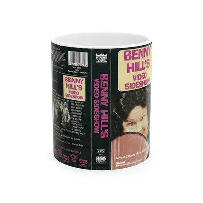 BENNY HILLS VIDEO SIDESHOW (VHS COVER) - White Coffee Mug 11oz - Go Mug Yourself