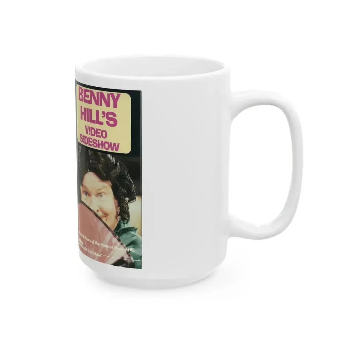 BENNY HILLS VIDEO SIDESHOW (VHS COVER) - White Coffee Mug - Go Mug Yourself