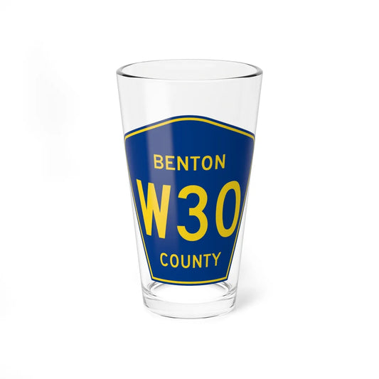 Benton County Route W30 IA (Iowa) (Road Sign) Pint Glass 16oz 16oz - Go Mug Yourself