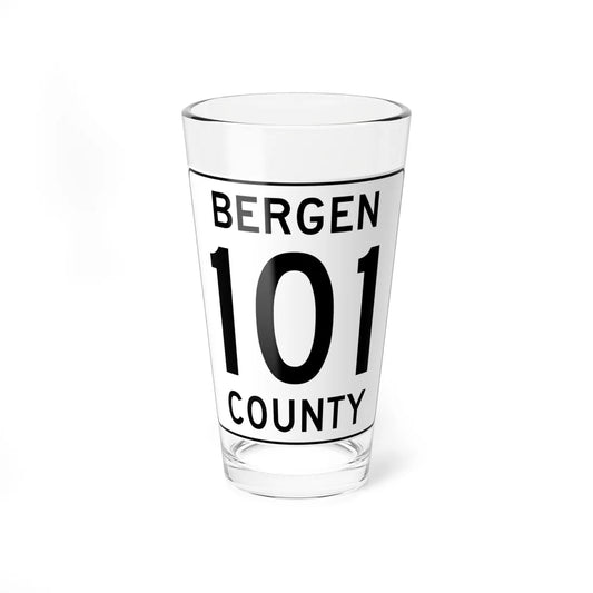 Bergen County 101 (New Jersey) (Road Sign) Pint Glass 16oz 16oz - Go Mug Yourself