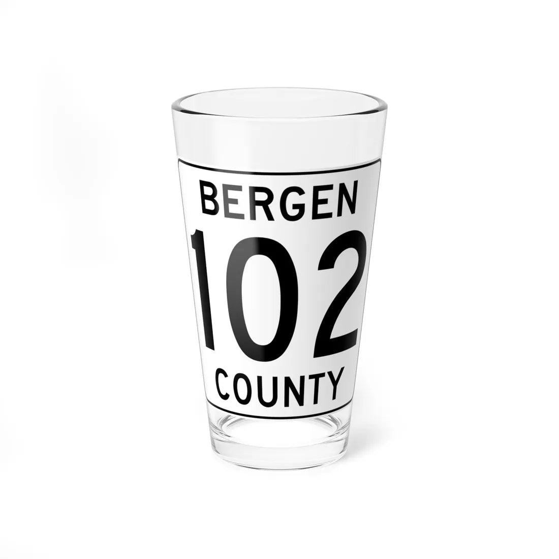 Bergen County 102 (New Jersey) (Road Sign) Pint Glass 16oz 16oz - Go Mug Yourself
