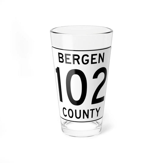 Bergen County 102 (New Jersey) (Road Sign) Pint Glass 16oz 16oz - Go Mug Yourself