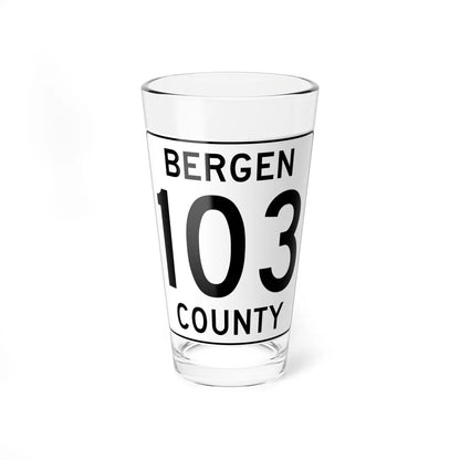 Bergen County 103 (New Jersey) (Road Sign) Pint Glass 16oz 16oz - Go Mug Yourself