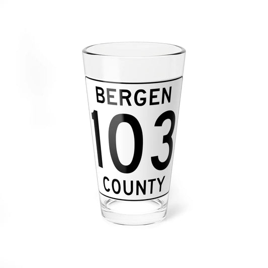Bergen County 103 (New Jersey) (Road Sign) Pint Glass 16oz 16oz - Go Mug Yourself