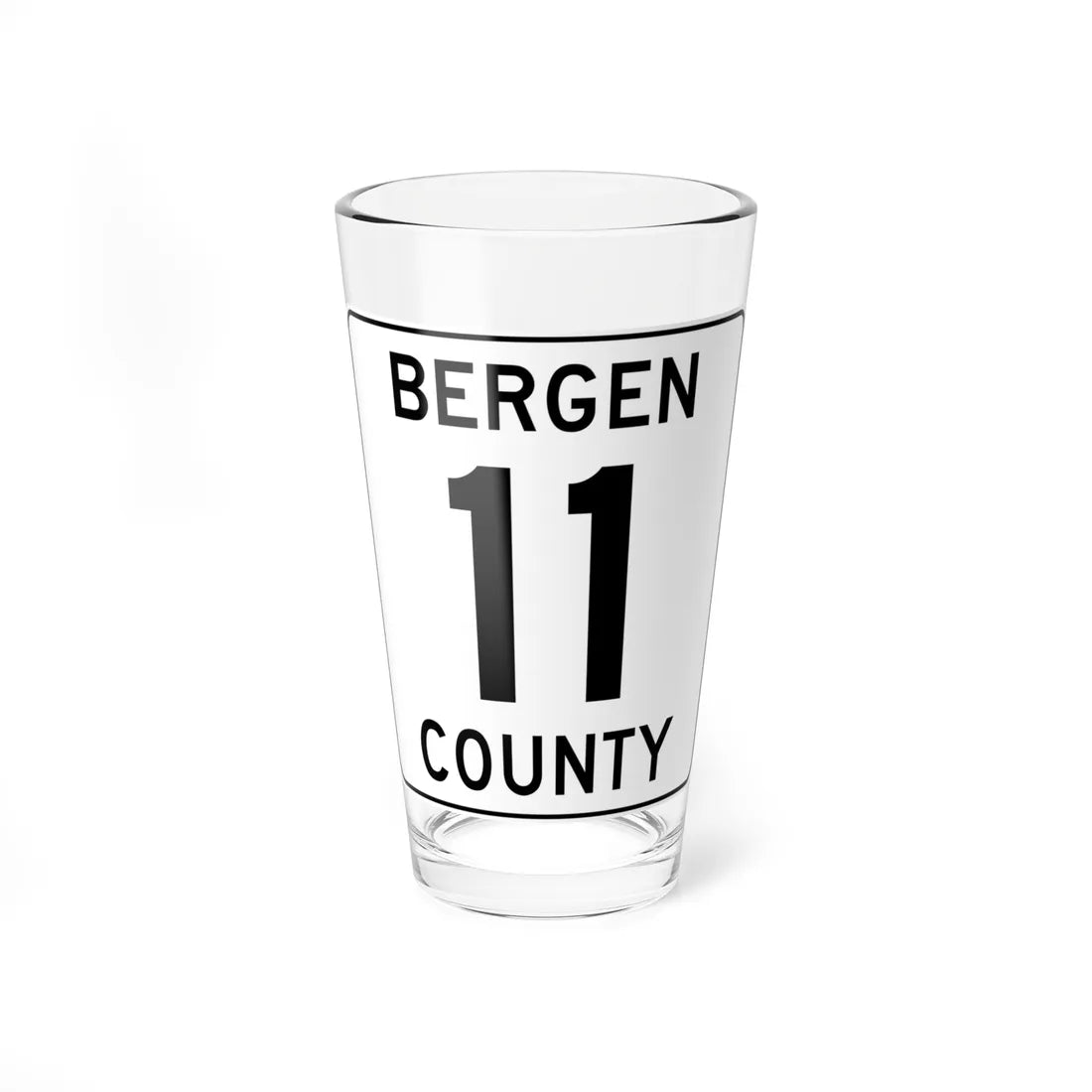 Bergen County 11 (New Jersey) (Road Sign) Pint Glass 16oz 16oz - Go Mug Yourself