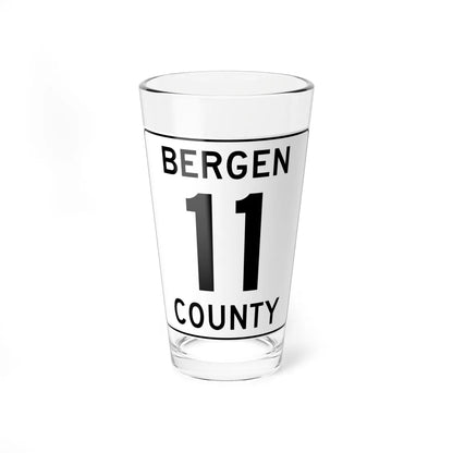Bergen County 11 (New Jersey) (Road Sign) Pint Glass 16oz 16oz - Go Mug Yourself