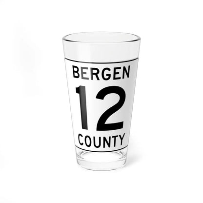 Bergen County 12 (New Jersey) (Road Sign) Pint Glass 16oz 16oz - Go Mug Yourself