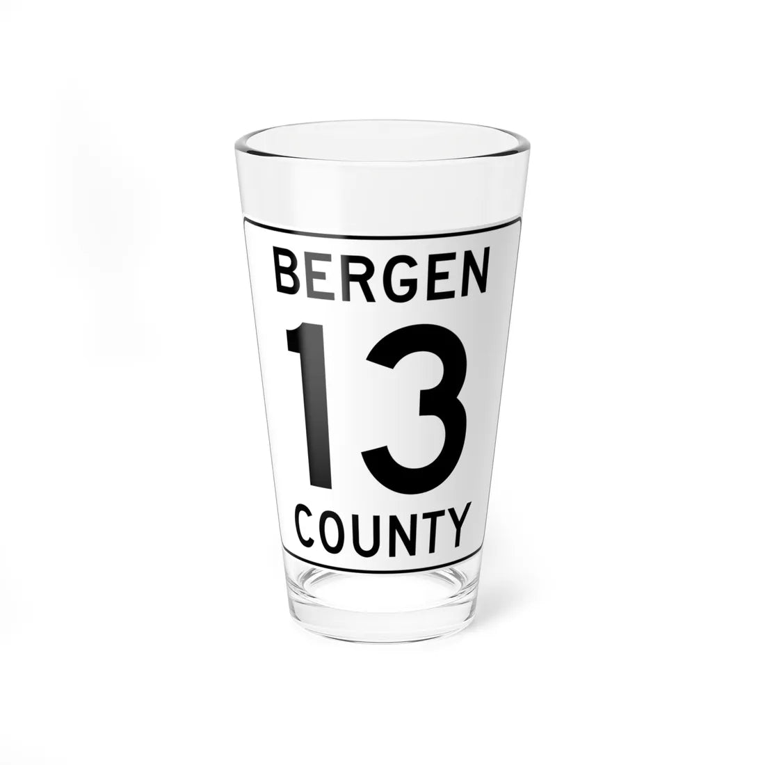 Bergen County 13 (New Jersey) (Road Sign) Pint Glass 16oz 16oz - Go Mug Yourself