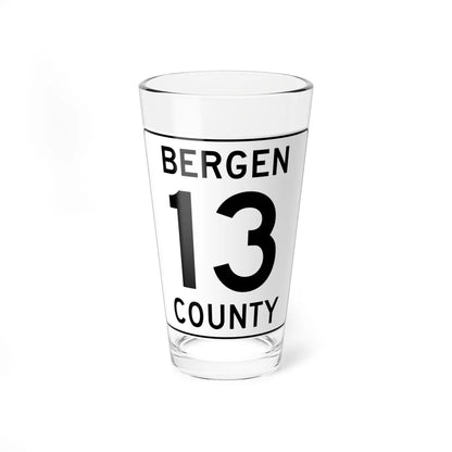 Bergen County 13 (New Jersey) (Road Sign) Pint Glass 16oz 16oz - Go Mug Yourself