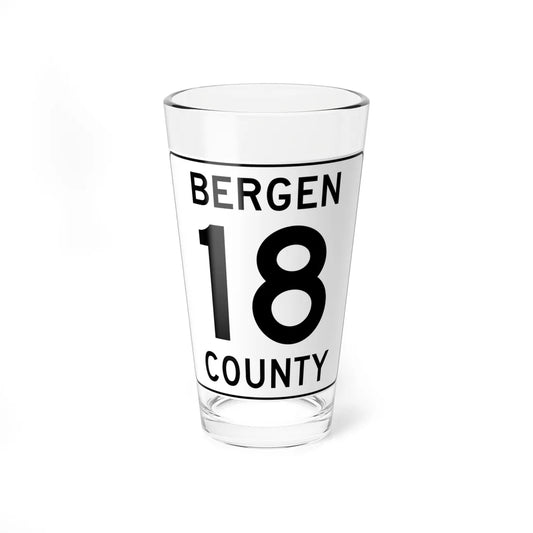 Bergen County 18 (New Jersey) (Road Sign) Pint Glass 16oz 16oz - Go Mug Yourself