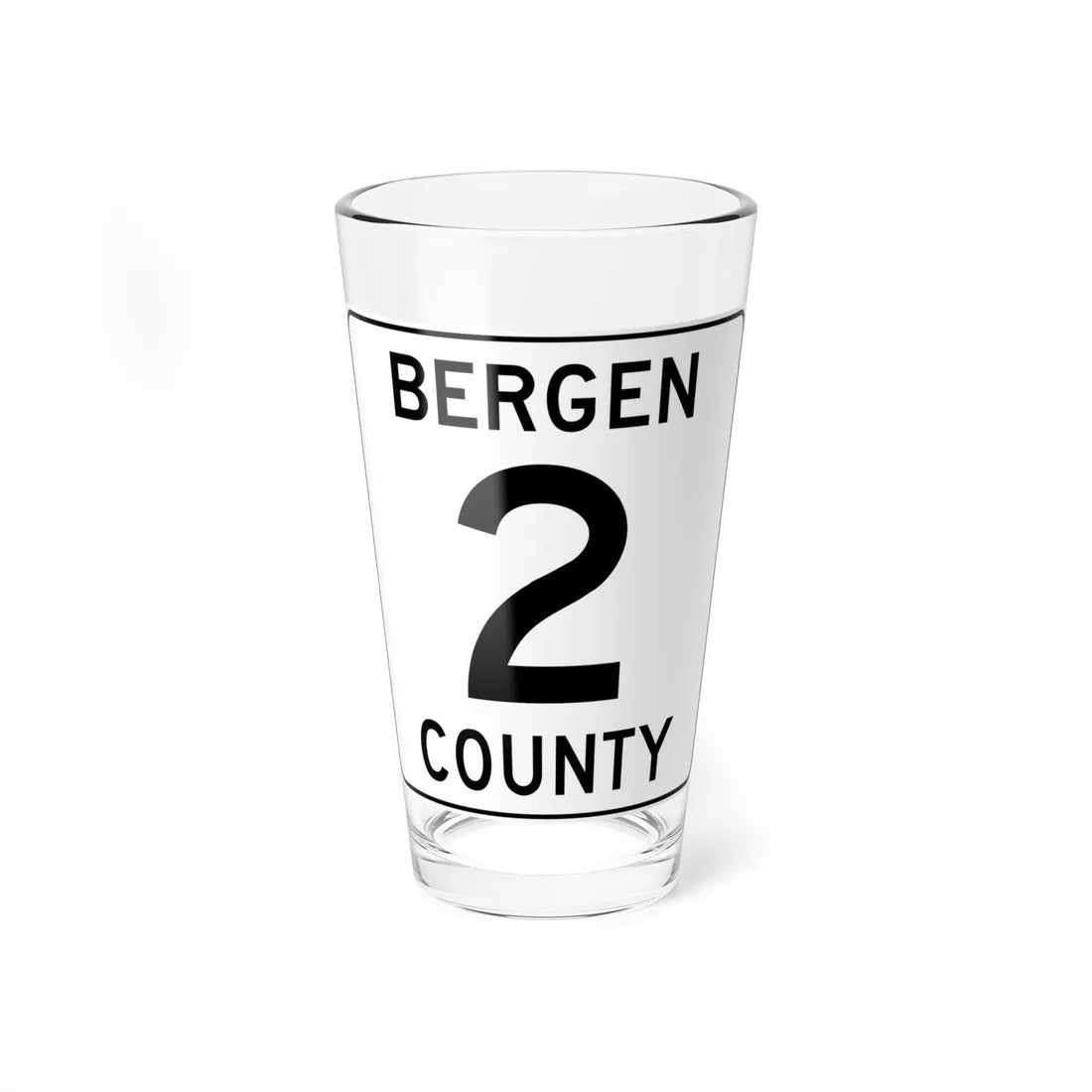 Bergen County 2 (New Jersey) (Road Sign) Pint Glass 16oz 16oz - Go Mug Yourself