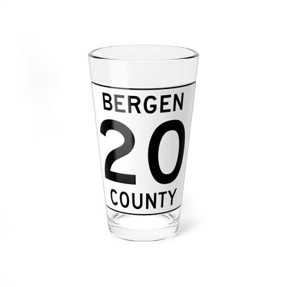 Bergen County 20 (New Jersey) (Road Sign) Pint Glass 16oz 16oz - Go Mug Yourself