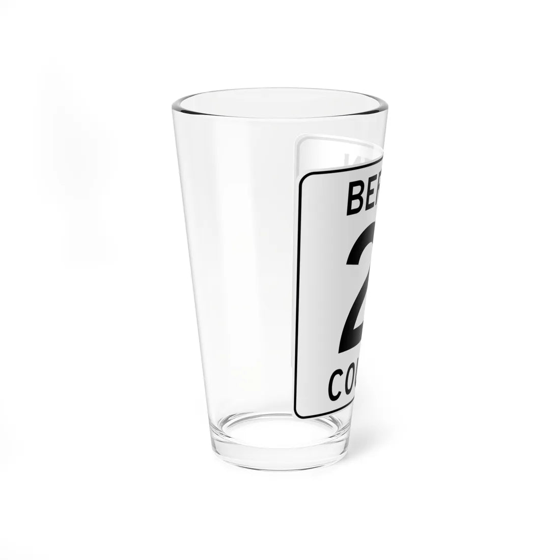 Bergen County 21 (New Jersey) (Road Sign) Pint Glass 16oz - Go Mug Yourself