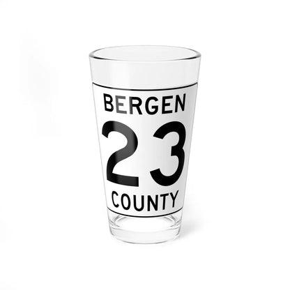Bergen County 23 (New Jersey) (Road Sign) Pint Glass 16oz 16oz - Go Mug Yourself