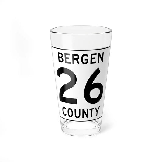 Bergen County 26 (New Jersey) (Road Sign) Pint Glass 16oz 16oz - Go Mug Yourself