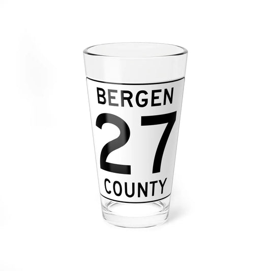 Bergen County 27 (New Jersey) (Road Sign) Pint Glass 16oz 16oz - Go Mug Yourself