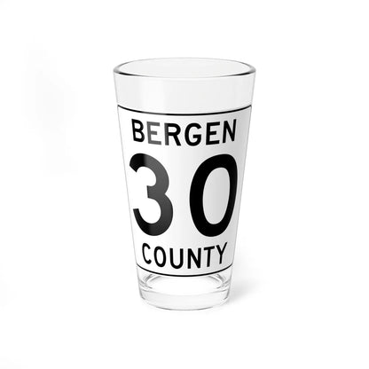 Bergen County 30 (New Jersey) (Road Sign) Pint Glass 16oz 16oz - Go Mug Yourself