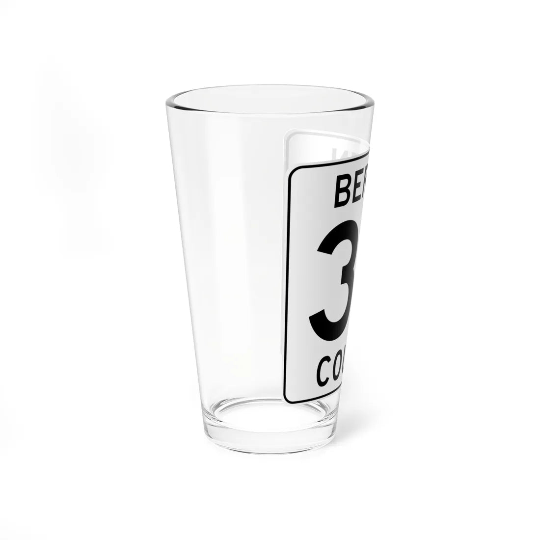 Bergen County 32 (New Jersey) (Road Sign) Pint Glass 16oz - Go Mug Yourself