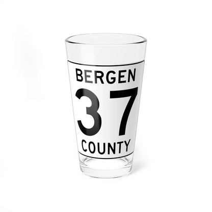 Bergen County 37 (New Jersey) (Road Sign) Pint Glass 16oz 16oz - Go Mug Yourself