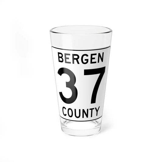 Bergen County 37 (New Jersey) (Road Sign) Pint Glass 16oz 16oz - Go Mug Yourself