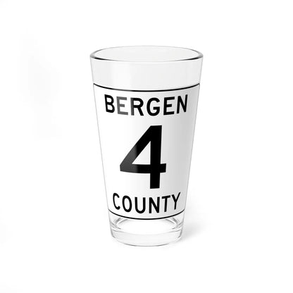 Bergen County 4 (New Jersey) (Road Sign) Pint Glass 16oz 16oz - Go Mug Yourself