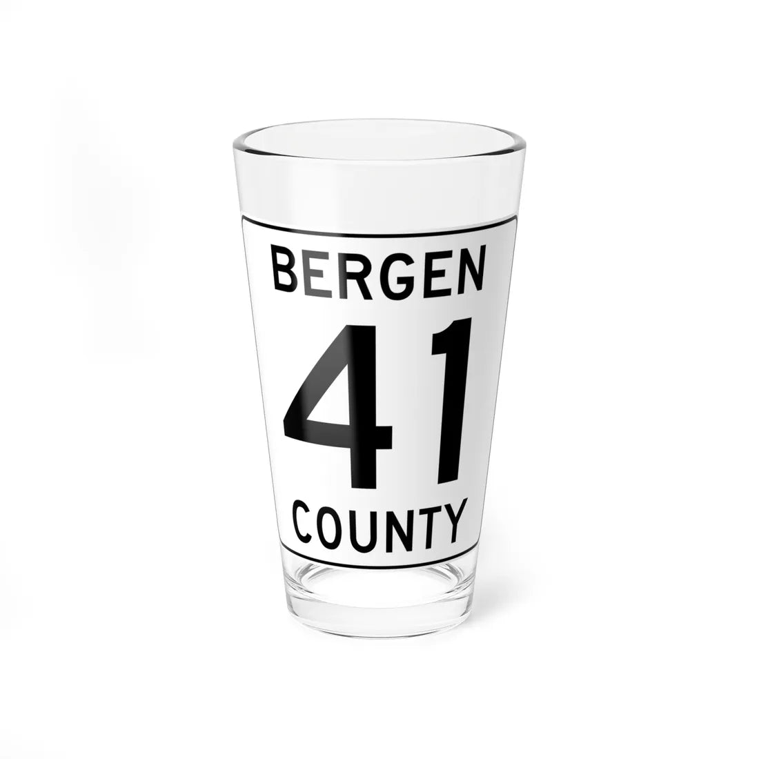 Bergen County 41 (New Jersey) (Road Sign) Pint Glass 16oz 16oz - Go Mug Yourself