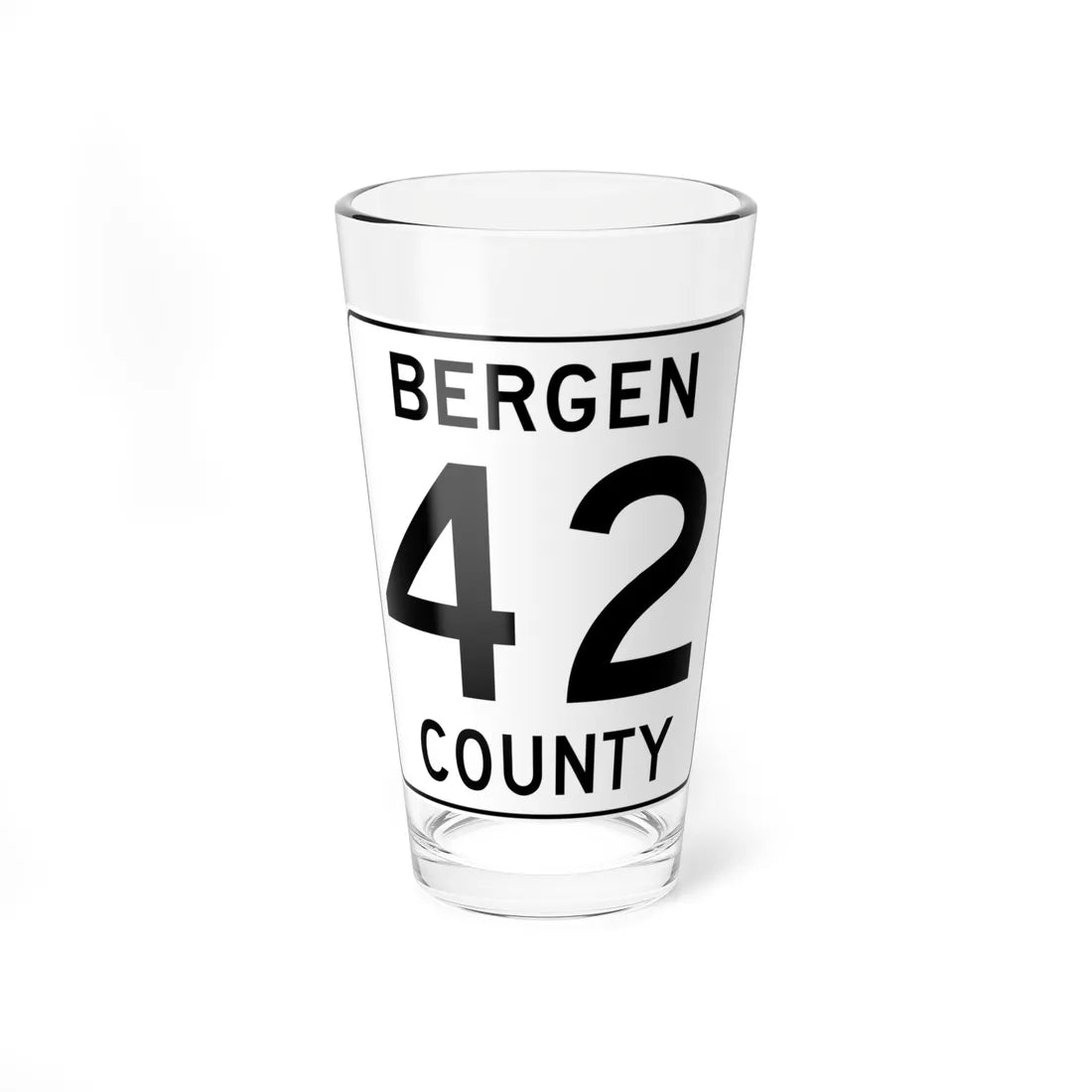 Bergen County 42 (New Jersey) (Road Sign) Pint Glass 16oz 16oz - Go Mug Yourself