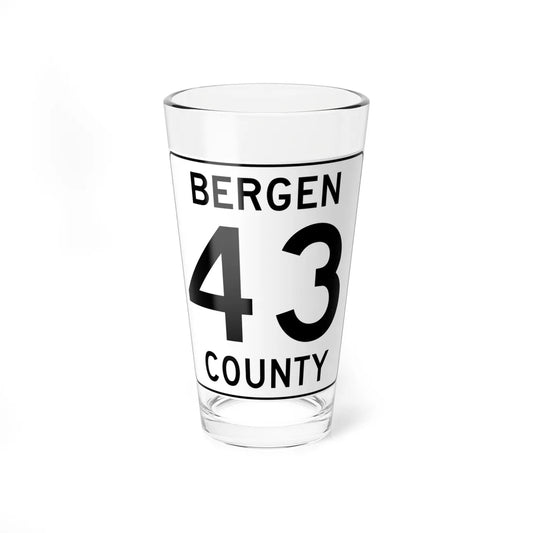 Bergen County 43 (New Jersey) (Road Sign) Pint Glass 16oz 16oz - Go Mug Yourself