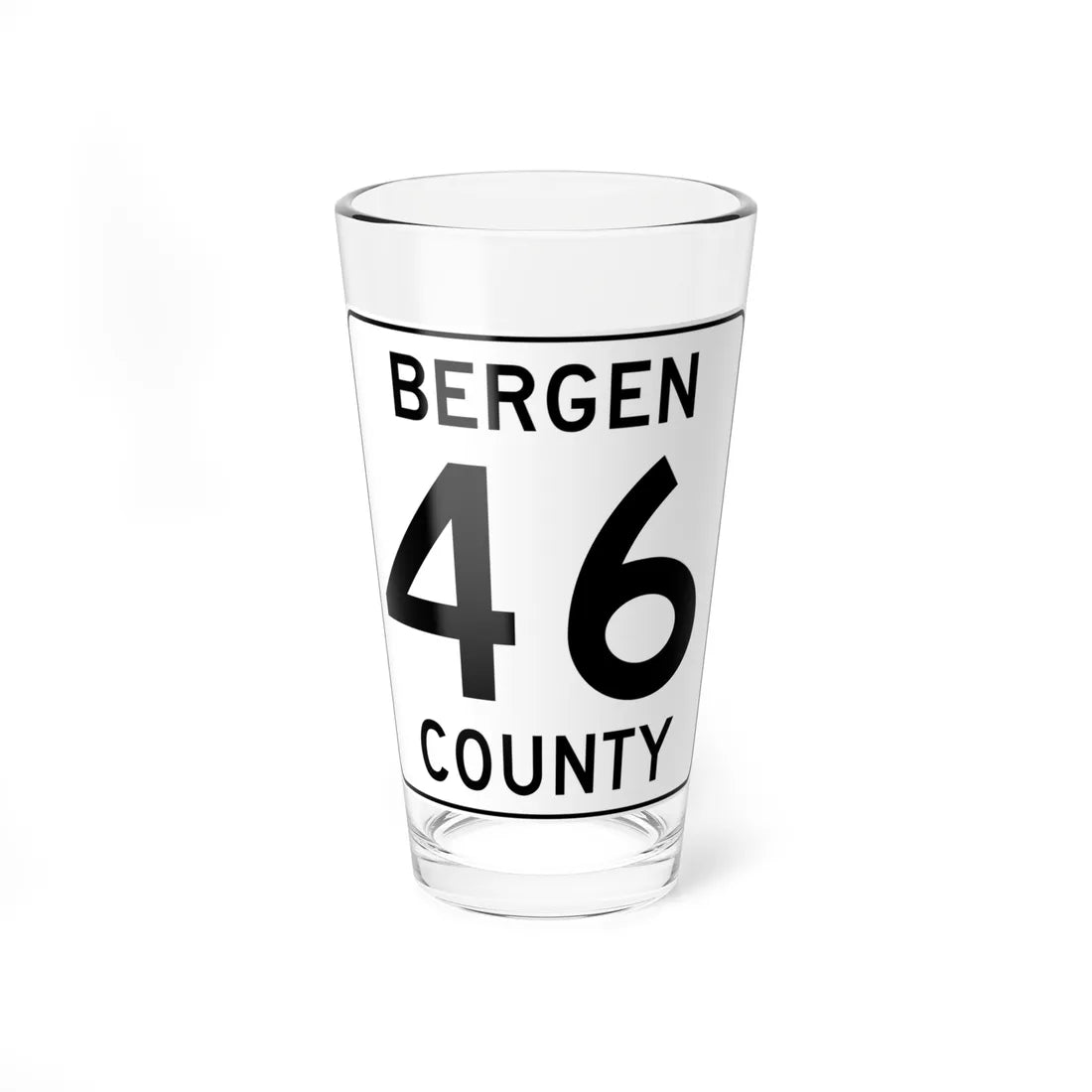 Bergen County 46 (New Jersey) (Road Sign) Pint Glass 16oz 16oz - Go Mug Yourself