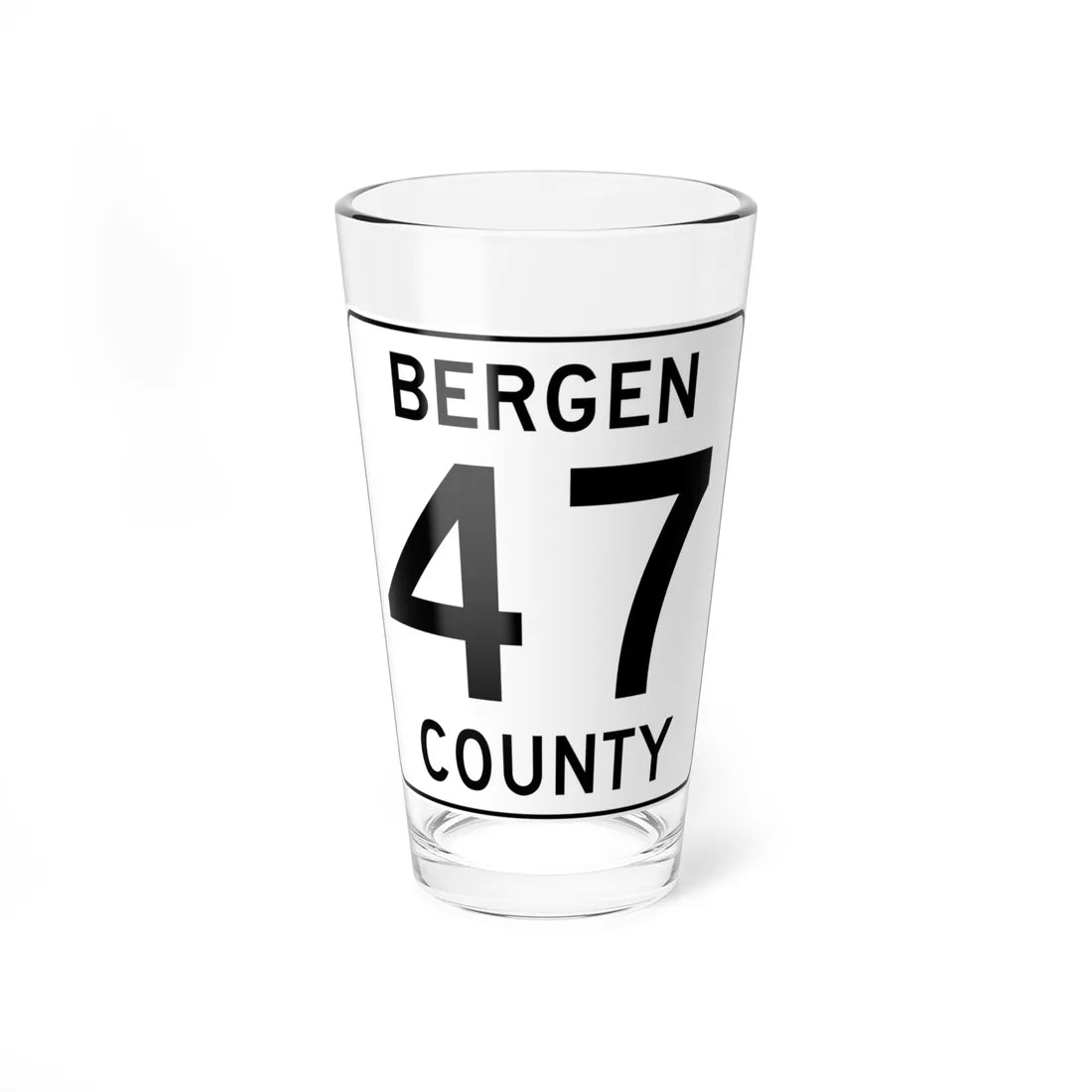 Bergen County 47 (New Jersey) (Road Sign) Pint Glass 16oz 16oz - Go Mug Yourself