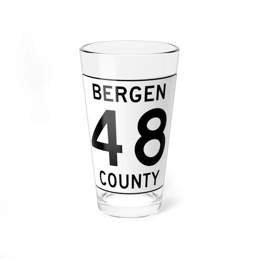 Bergen County 48 (New Jersey) (Road Sign) Pint Glass 16oz 16oz - Go Mug Yourself