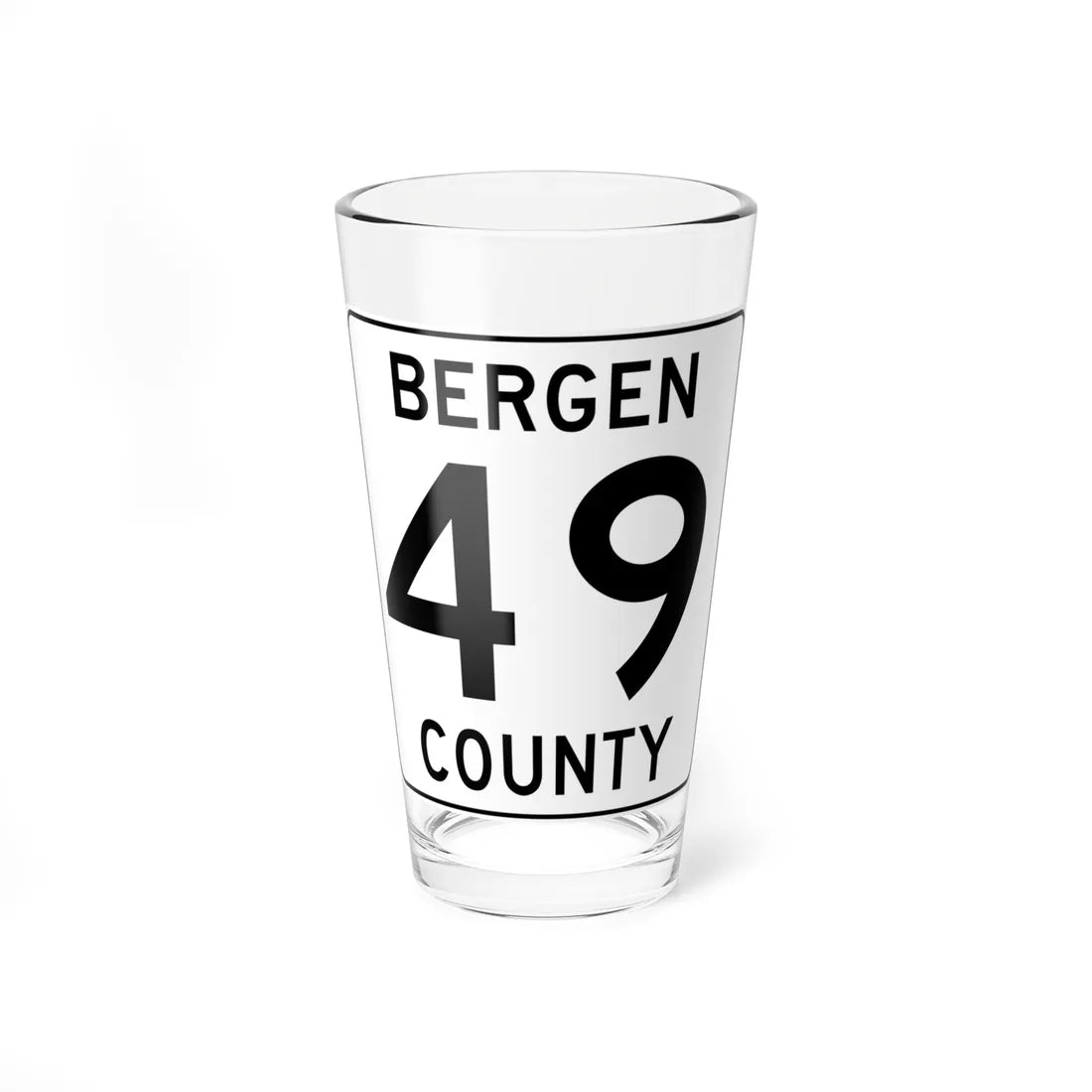 Bergen County 49 (New Jersey) (Road Sign) Pint Glass 16oz 16oz - Go Mug Yourself