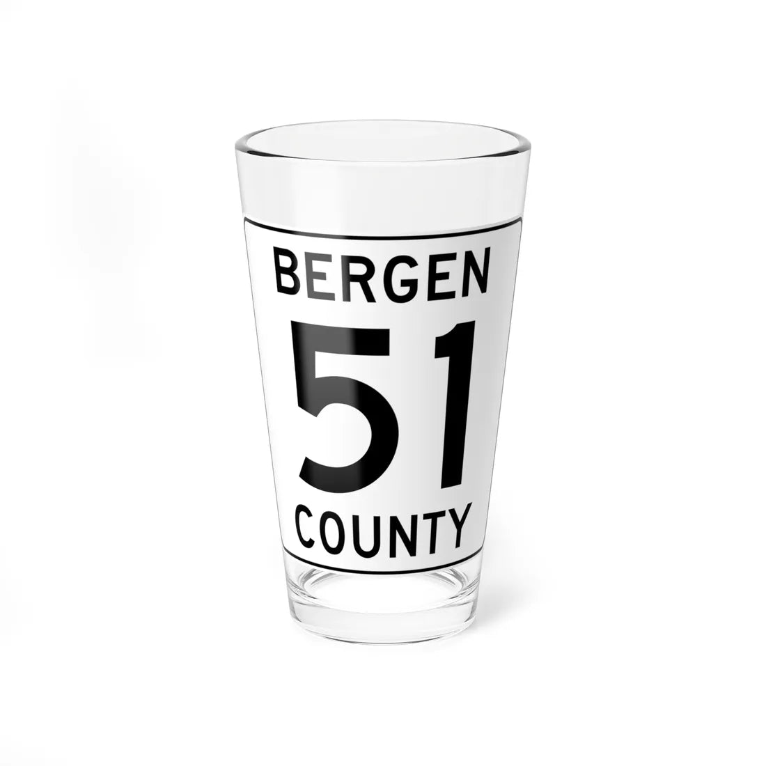 Bergen County 51 (New Jersey) (Road Sign) Pint Glass 16oz 16oz - Go Mug Yourself