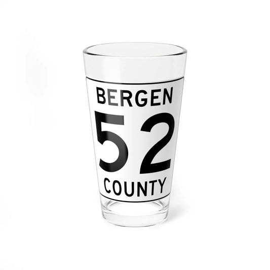 Bergen County 52 (New Jersey) (Road Sign) Pint Glass 16oz 16oz - Go Mug Yourself
