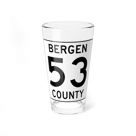 Bergen County 53 (New Jersey) (Road Sign) Pint Glass 16oz 16oz - Go Mug Yourself
