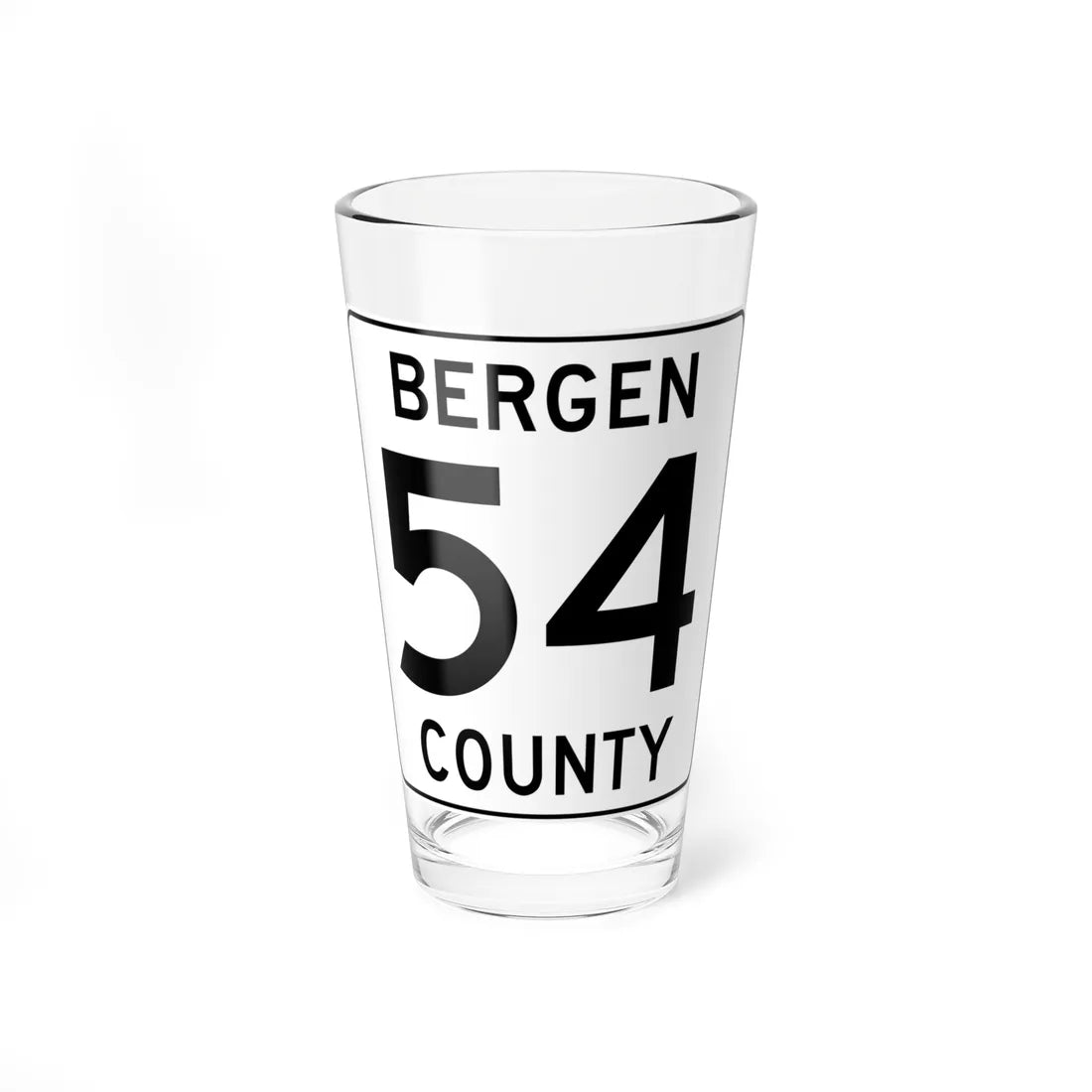 Bergen County 54 (New Jersey) (Road Sign) Pint Glass 16oz 16oz - Go Mug Yourself