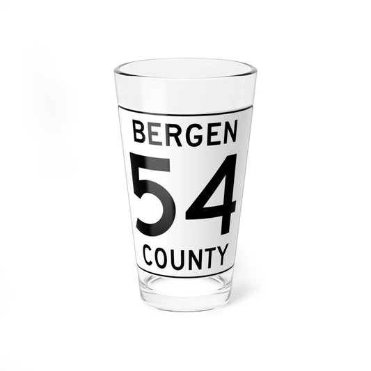 Bergen County 54 (New Jersey) (Road Sign) Pint Glass 16oz 16oz - Go Mug Yourself
