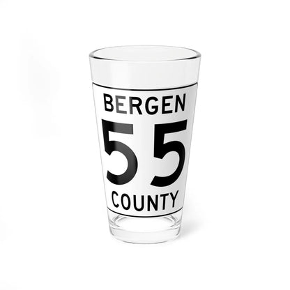 Bergen County 55 (New Jersey) (Road Sign) Pint Glass 16oz 16oz - Go Mug Yourself