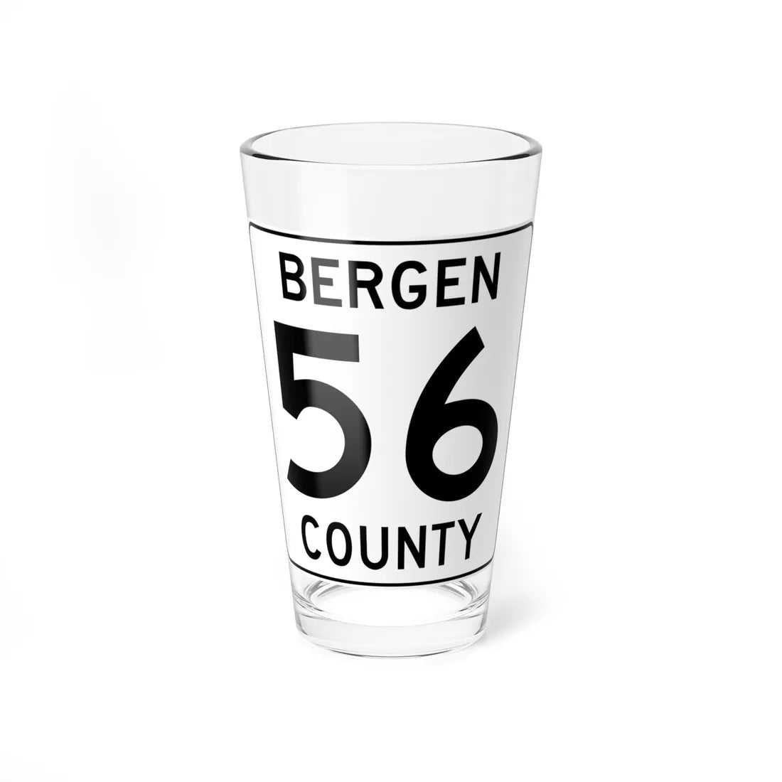 Bergen County 56 (New Jersey) (Road Sign) Pint Glass 16oz 16oz - Go Mug Yourself