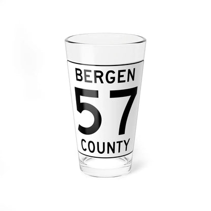 Bergen County 57 (New Jersey) (Road Sign) Pint Glass 16oz 16oz - Go Mug Yourself