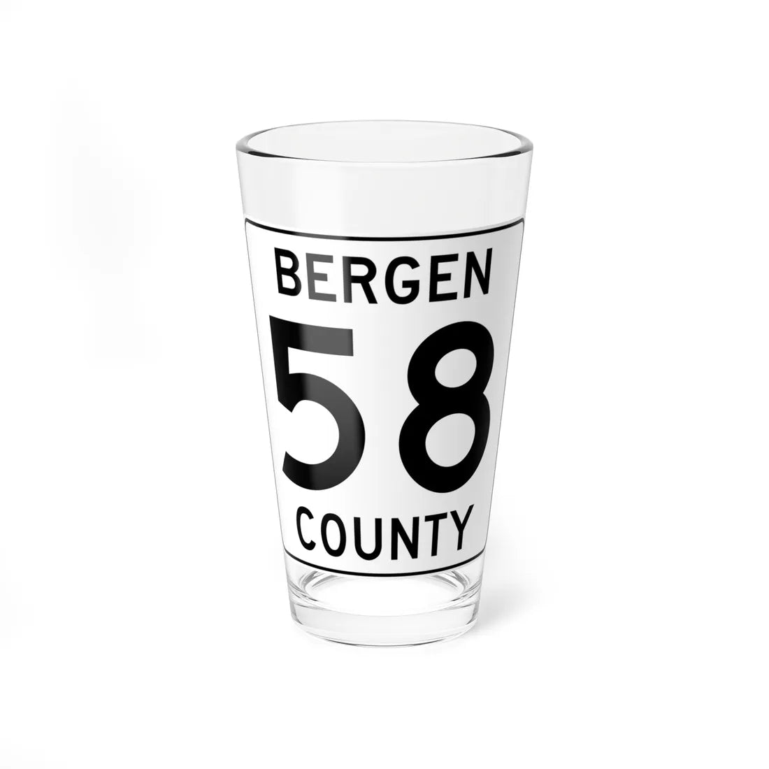 Bergen County 58 (New Jersey) (Road Sign) Pint Glass 16oz 16oz - Go Mug Yourself