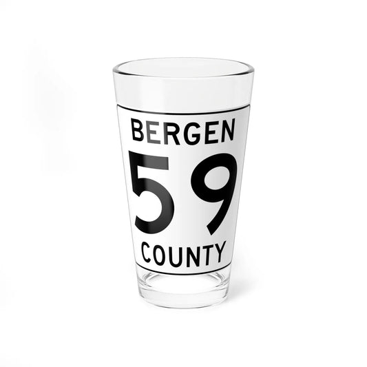 Bergen County 59 (New Jersey) (Road Sign) Pint Glass 16oz 16oz - Go Mug Yourself